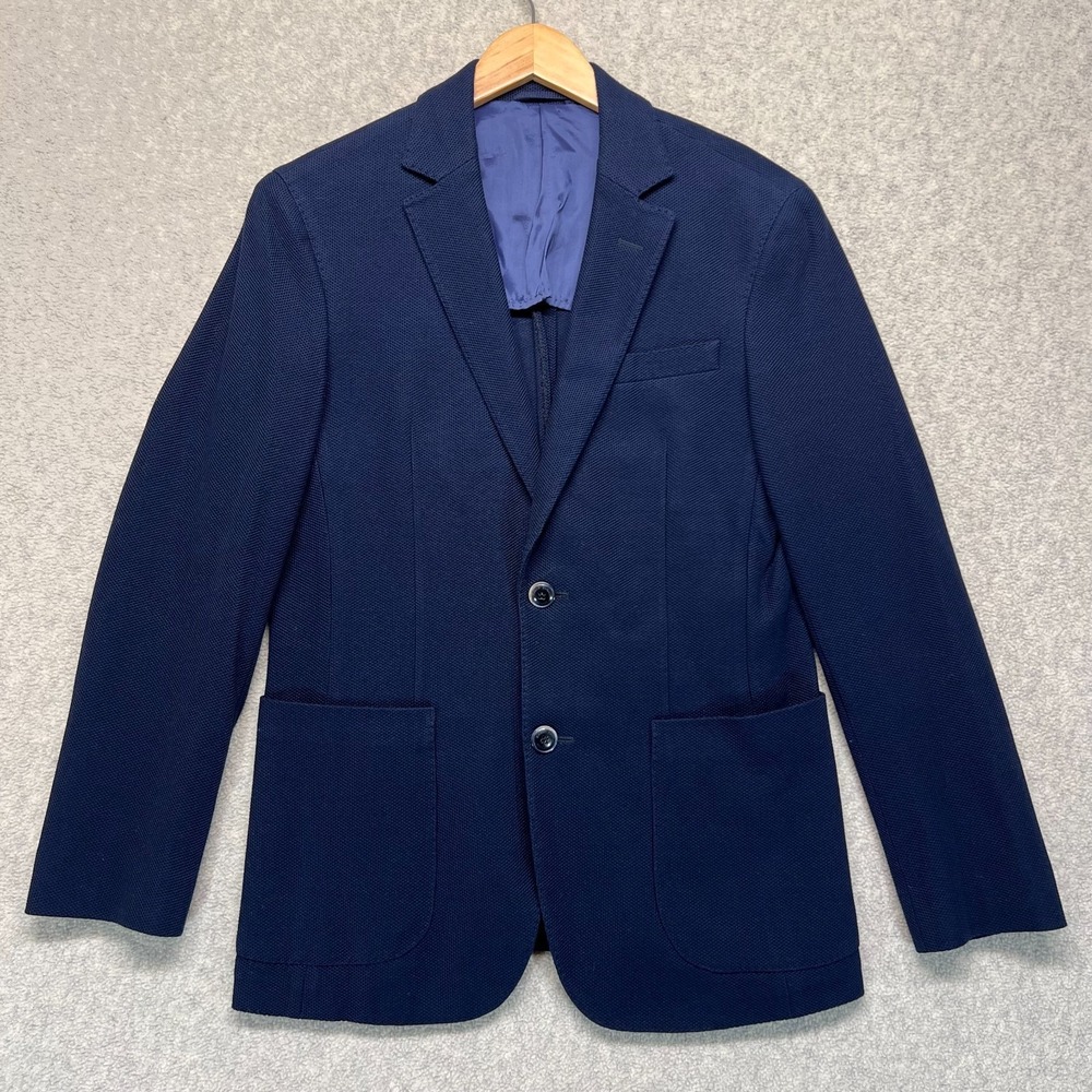 Vintage Kinloch Anderson Men's Single-Breasted Blazer Navy Blue patch 40R